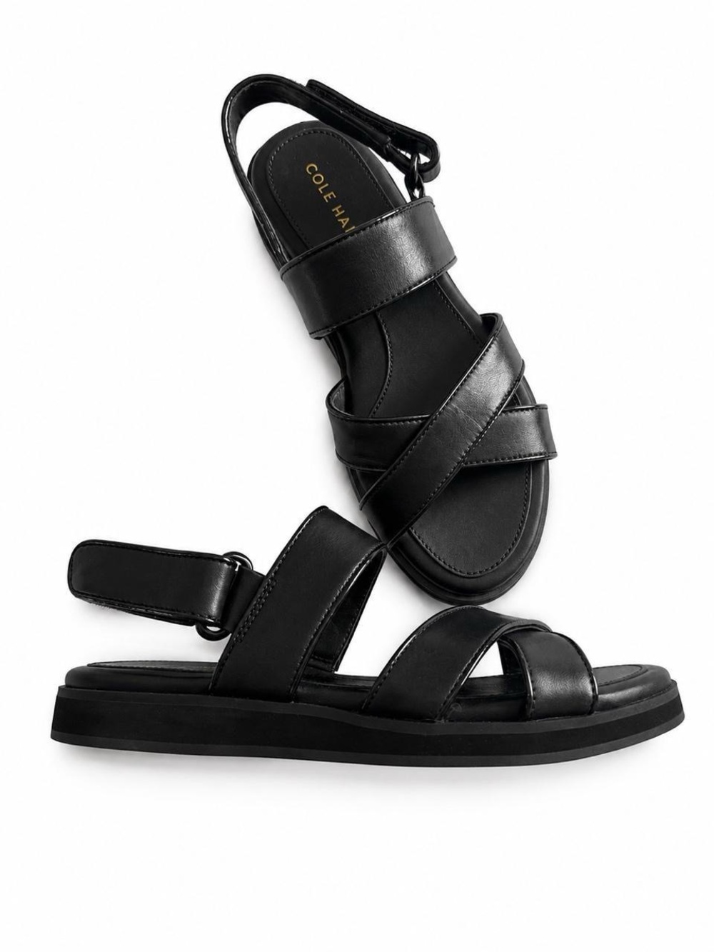 Cole Haan Black Leather Strappy Slingback Sandal - Picture 3 of 4